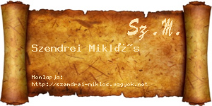 Szendrei Miklós névjegykártya