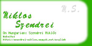 miklos szendrei business card
